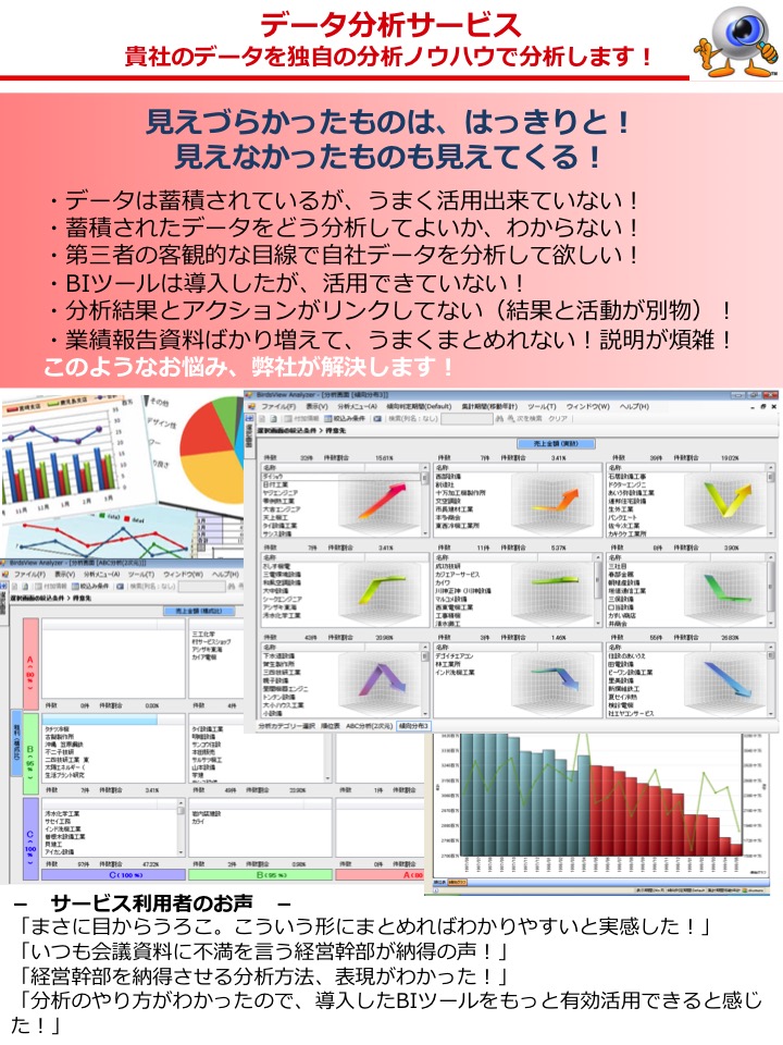 データ分析ですぐわかる経営分析！ご関心のある組合員様はお電話ください！